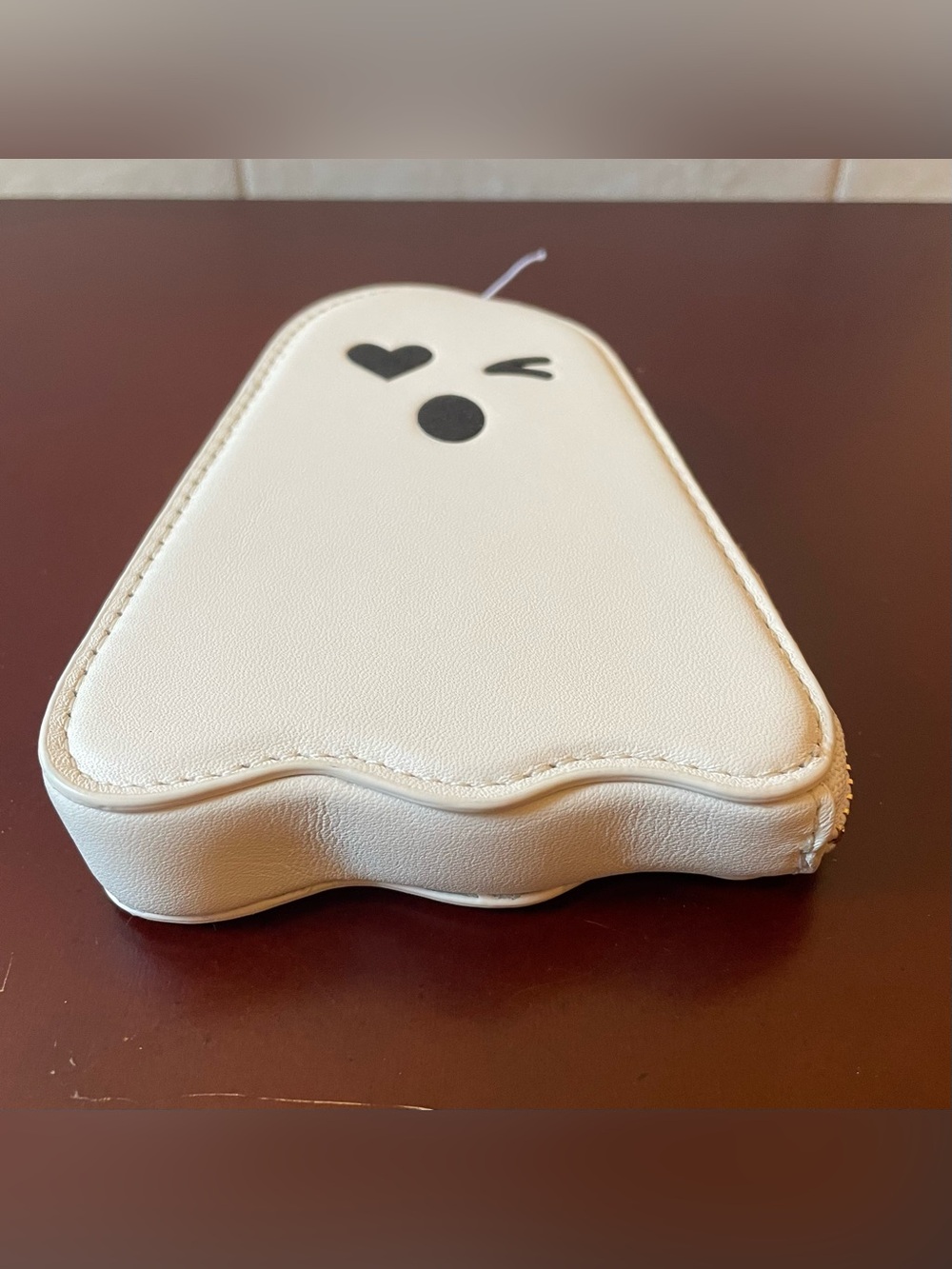 NWT COACH LEATHER GHOST COIN CARD CASE Wallet Pouch Halloween Zipper Designer - Picture 10 of 11